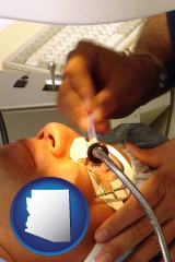 arizona map icon and lasik laser eye surgery for vision correction