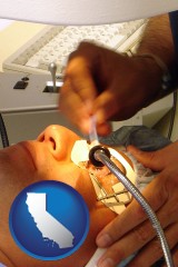 california map icon and lasik laser eye surgery for vision correction