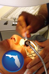 florida map icon and lasik laser eye surgery for vision correction