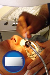kansas map icon and lasik laser eye surgery for vision correction
