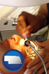 nebraska map icon and lasik laser eye surgery for vision correction
