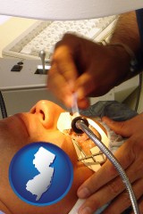 new-jersey map icon and lasik laser eye surgery for vision correction