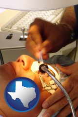 texas map icon and lasik laser eye surgery for vision correction