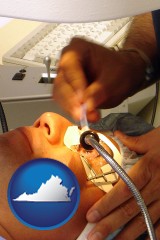 virginia map icon and lasik laser eye surgery for vision correction
