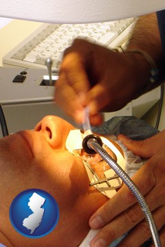 lasik laser eye surgery for vision correction - with New Jersey icon