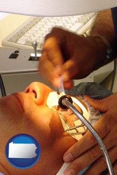 lasik laser eye surgery for vision correction - with Pennsylvania icon
