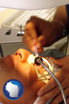 lasik laser eye surgery for vision correction - with Wisconsin icon